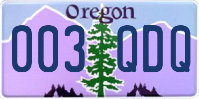 OR license plate 003QDQ