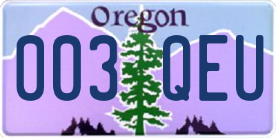 OR license plate 003QEU
