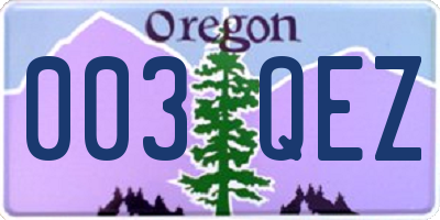 OR license plate 003QEZ