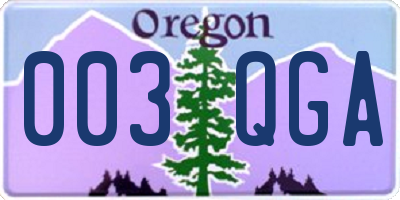 OR license plate 003QGA