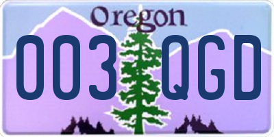 OR license plate 003QGD
