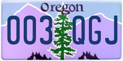 OR license plate 003QGJ