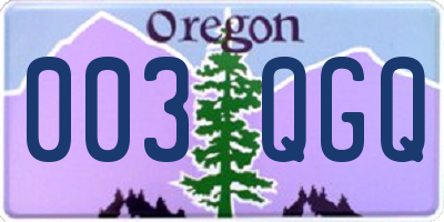 OR license plate 003QGQ