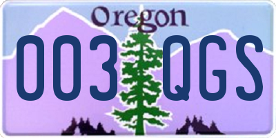 OR license plate 003QGS