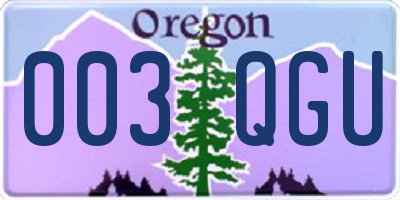 OR license plate 003QGU