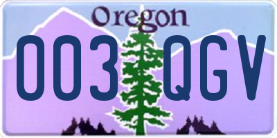 OR license plate 003QGV