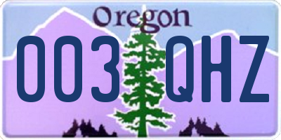 OR license plate 003QHZ