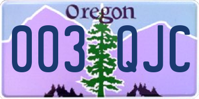 OR license plate 003QJC