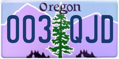 OR license plate 003QJD