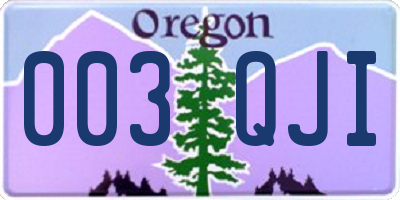 OR license plate 003QJI