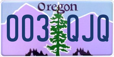 OR license plate 003QJQ
