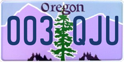 OR license plate 003QJU