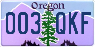 OR license plate 003QKF
