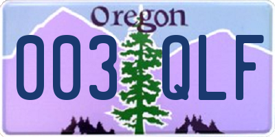 OR license plate 003QLF