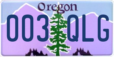 OR license plate 003QLG