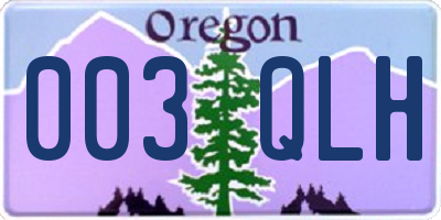 OR license plate 003QLH