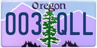 OR license plate 003QLL