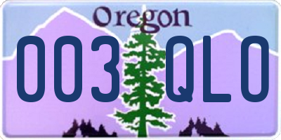 OR license plate 003QLO