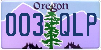 OR license plate 003QLP