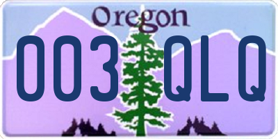 OR license plate 003QLQ