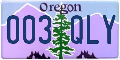 OR license plate 003QLY