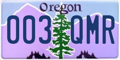 OR license plate 003QMR