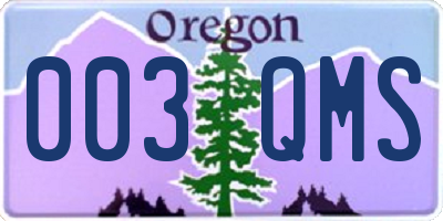 OR license plate 003QMS