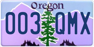 OR license plate 003QMX