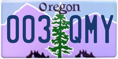 OR license plate 003QMY