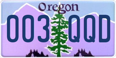 OR license plate 003QQD