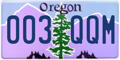 OR license plate 003QQM
