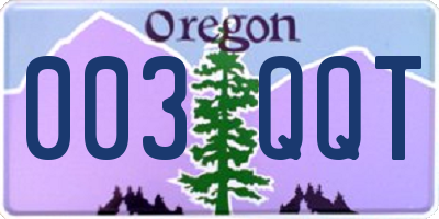 OR license plate 003QQT