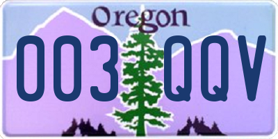 OR license plate 003QQV
