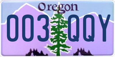 OR license plate 003QQY