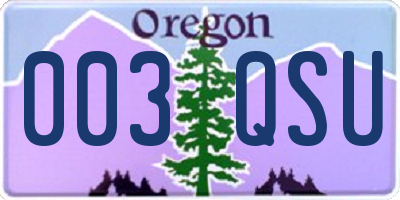 OR license plate 003QSU