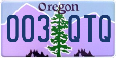 OR license plate 003QTQ