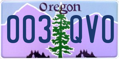 OR license plate 003QVO