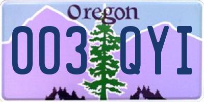 OR license plate 003QYI