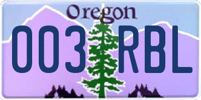 OR license plate 003RBL