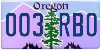 OR license plate 003RBO