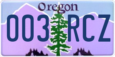 OR license plate 003RCZ