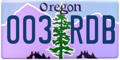 OR license plate 003RDB