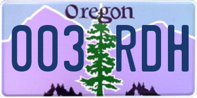 OR license plate 003RDH