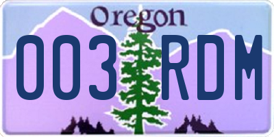 OR license plate 003RDM