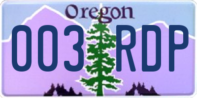 OR license plate 003RDP