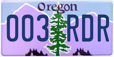 OR license plate 003RDR