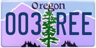 OR license plate 003REE