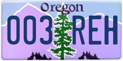 OR license plate 003REH