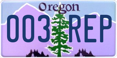 OR license plate 003REP