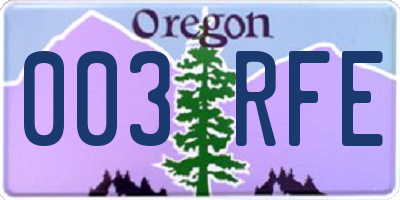 OR license plate 003RFE